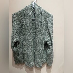 CAbi Travel Cardigan Green Heathered Knit